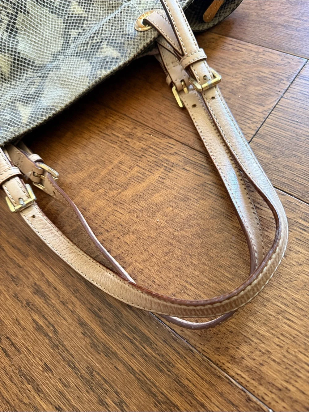 Michael Kors Snake-Print Tote in Beige and Taupe